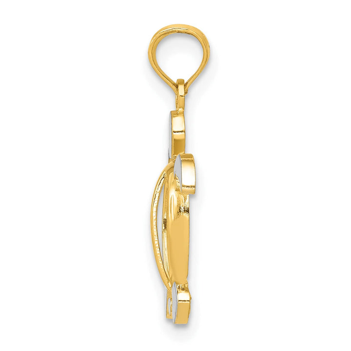 10K Yellow Gold Turtle Pendant, Large