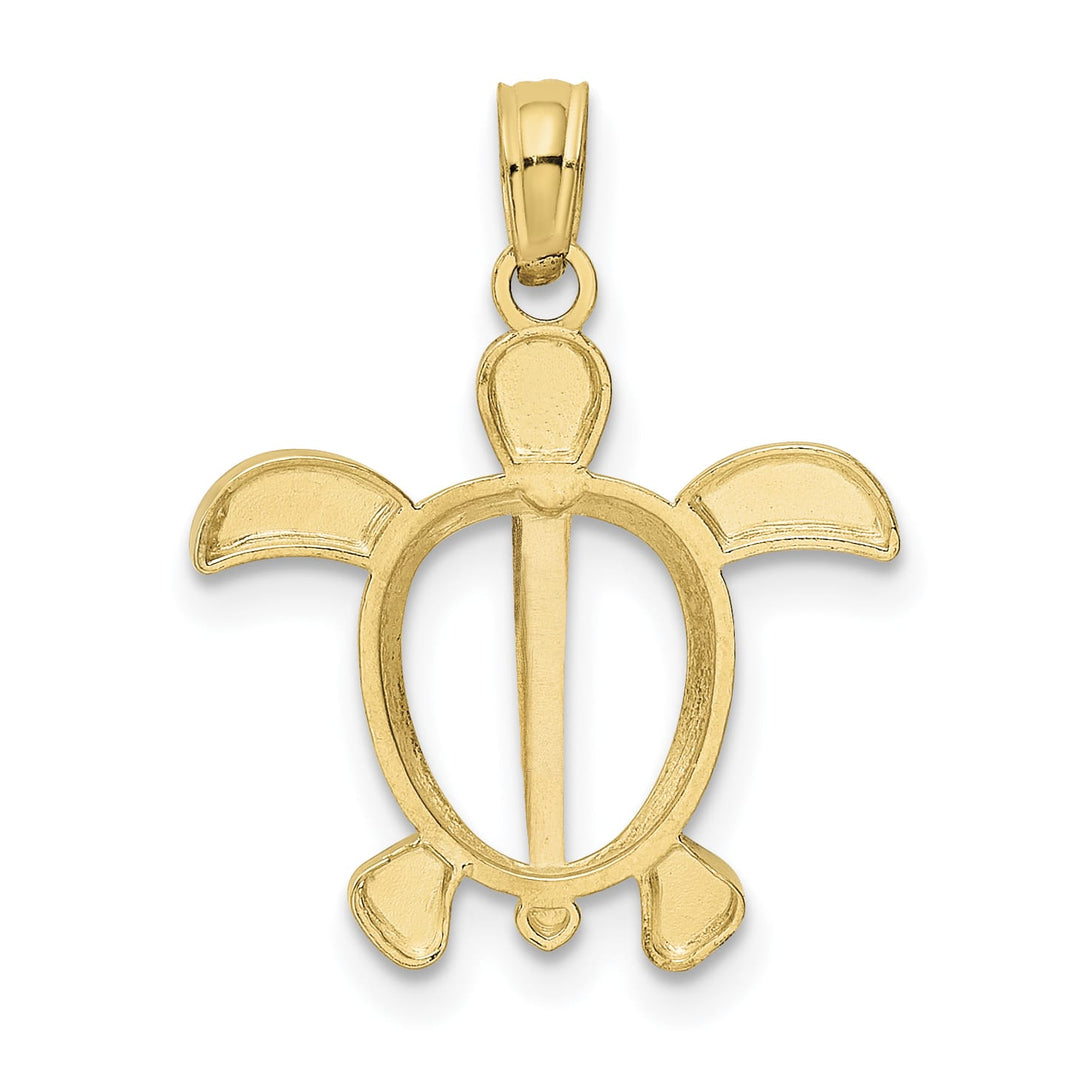 10K Yellow Gold Turtle Pendant, Large