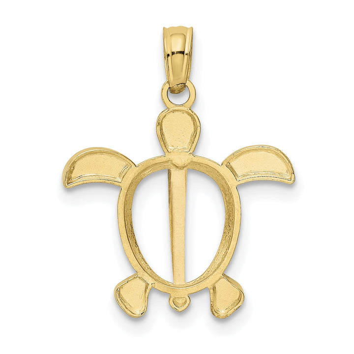 10K Yellow Gold Turtle Pendant, Large