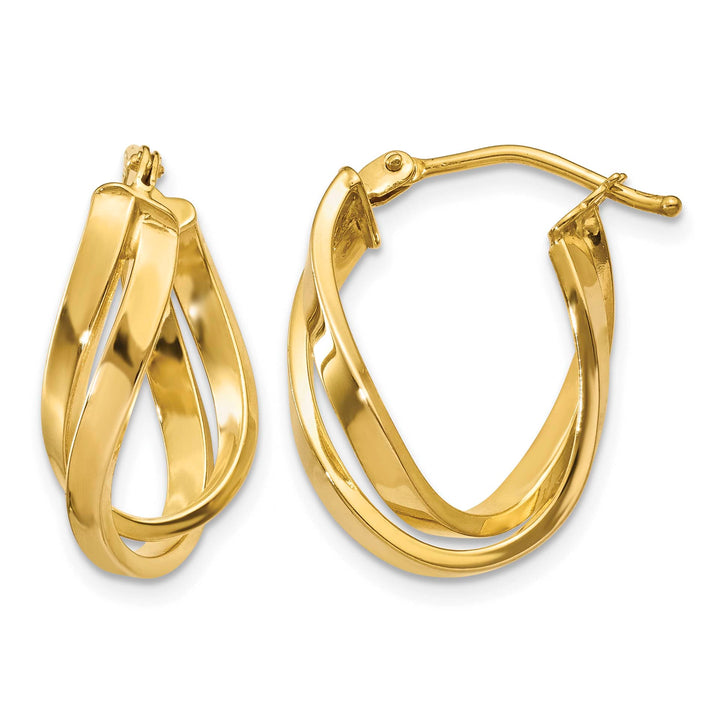 10k Yellow Gold Twisted Hoop Earrings