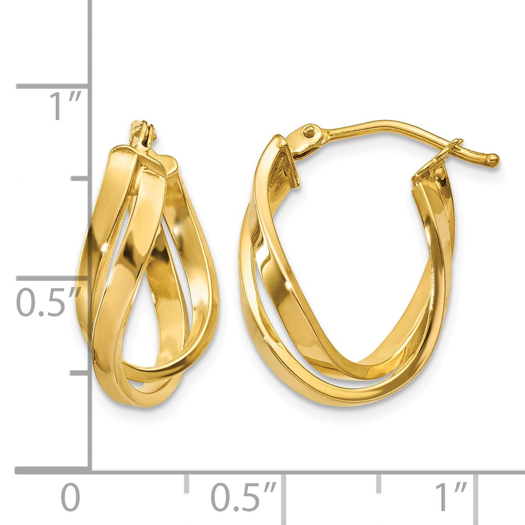10k Yellow Gold Twisted Hoop Earrings