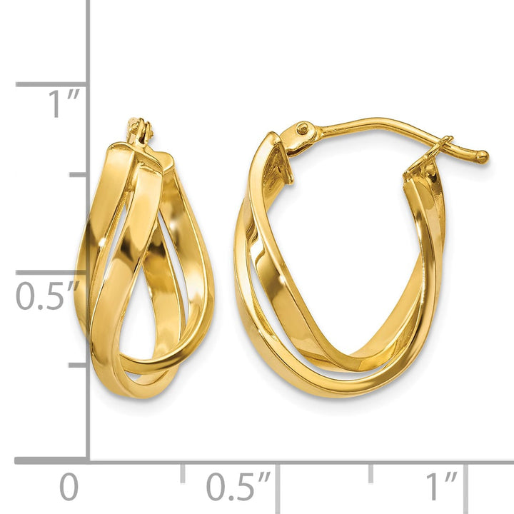 10k Yellow Gold Twisted Hoop Earrings