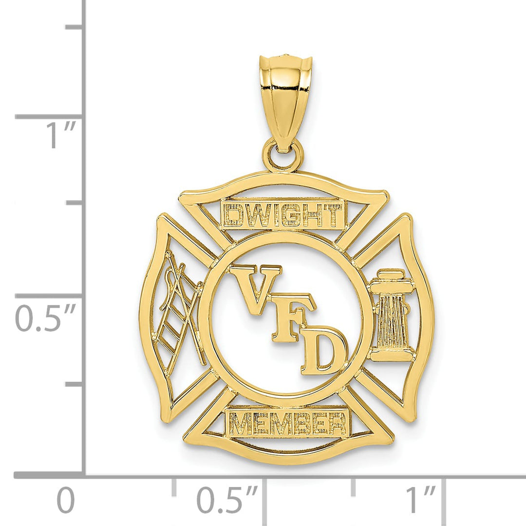 10K Yellow Gold VFD Dwight Member In Shield Charm