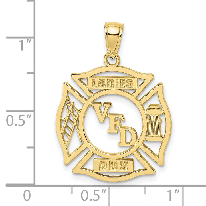 10K Yellow Gold VFD Ladies AUX Shield Charm