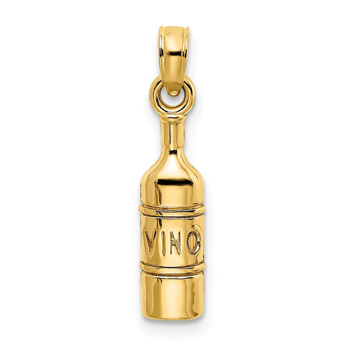 10K Yellow Gold Vino Wine Bottle Charm
