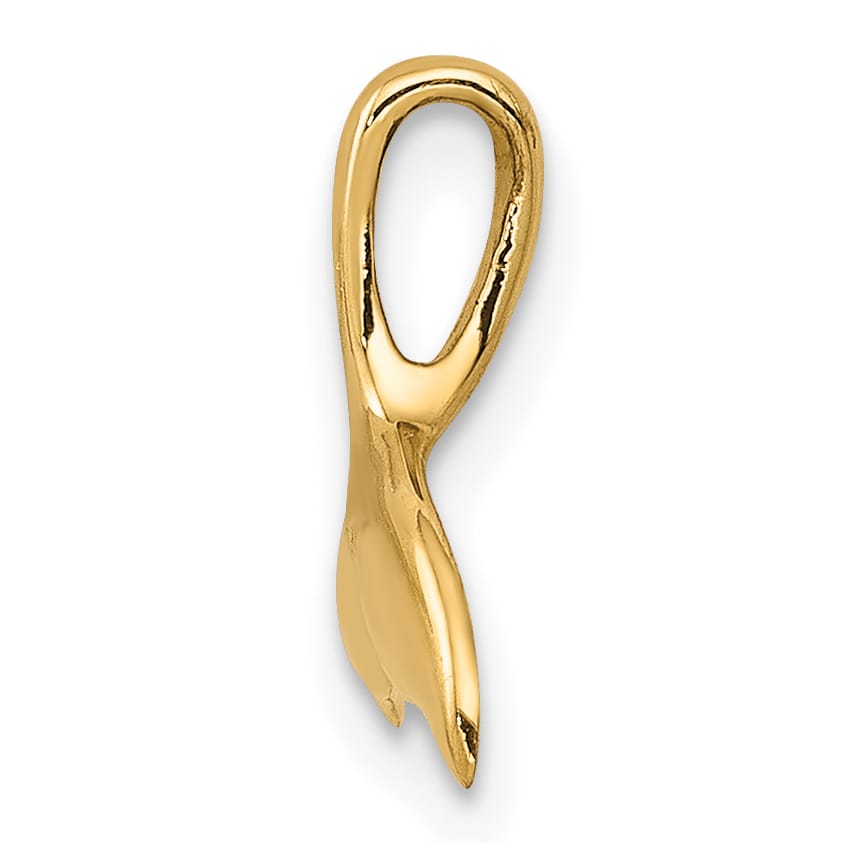 10K Yellow Gold Whale Tail Chain Slide