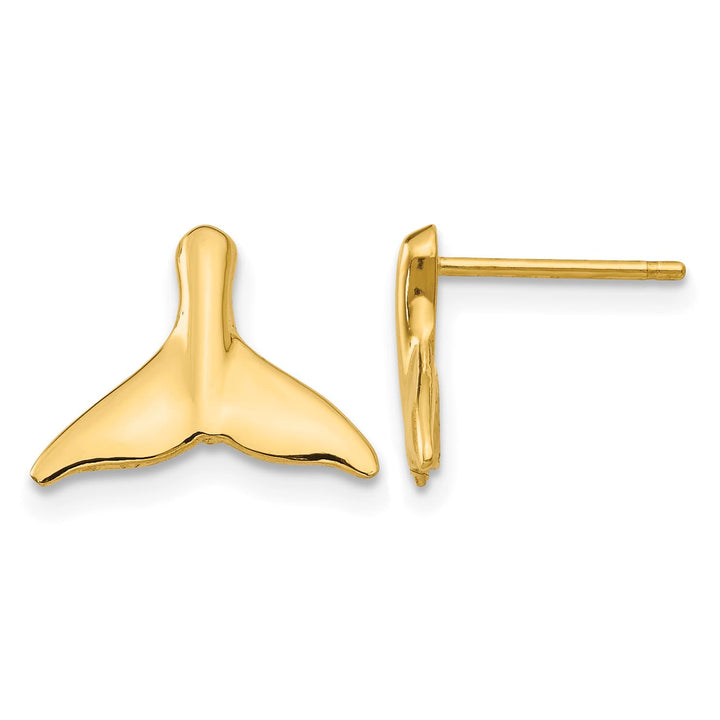 10k Yellow Gold Whale Tail Post Earrings