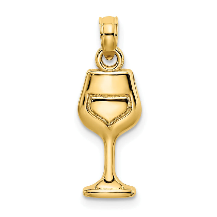 10K Yellow Gold Wine Glass Charm