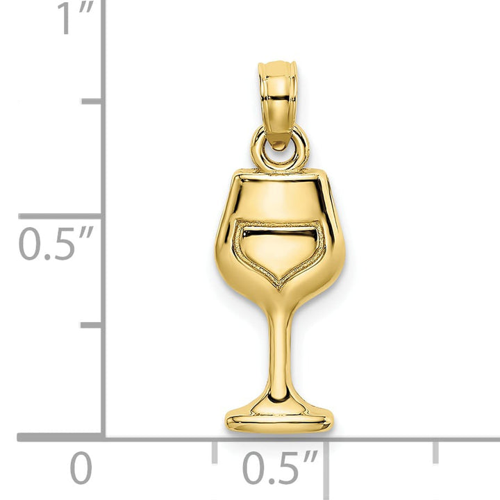 10K Yellow Gold Wine Glass Charm