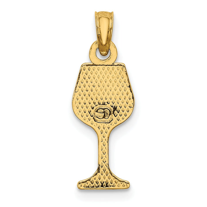 10K Yellow Gold Wine Glass Charm
