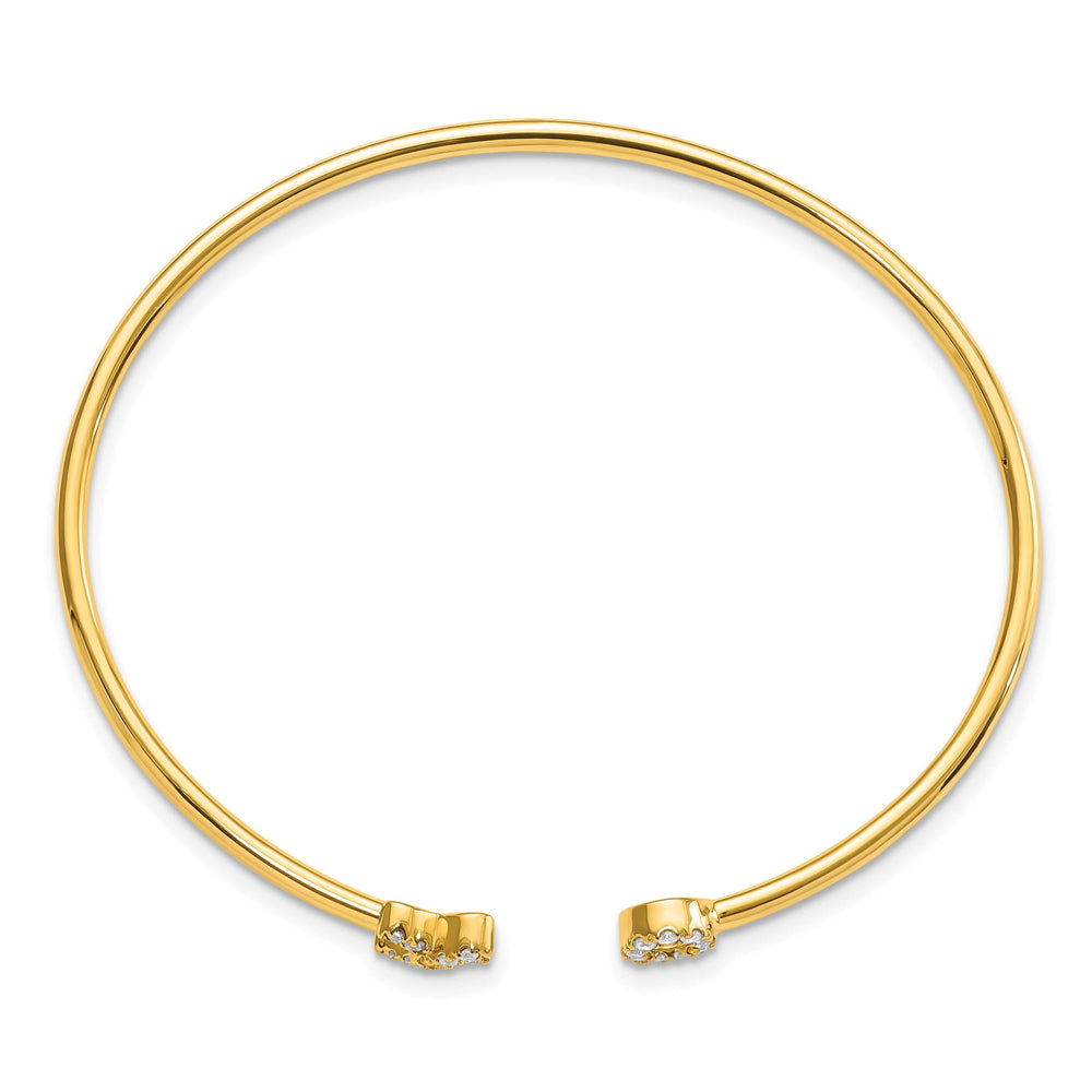 14k Complete 1/5 carat Diamond X and O Flexible Cuff Bangle Bracelet