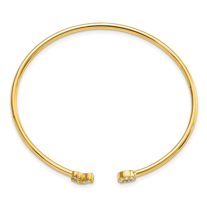 14k Complete 1/5 carat Diamond X and O Flexible Cuff Bangle Bracelet