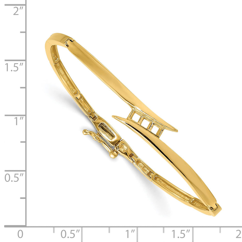 14K Complete 3-Stone 1/4 carat I2 Diamond Hinged Bangle Bracelet