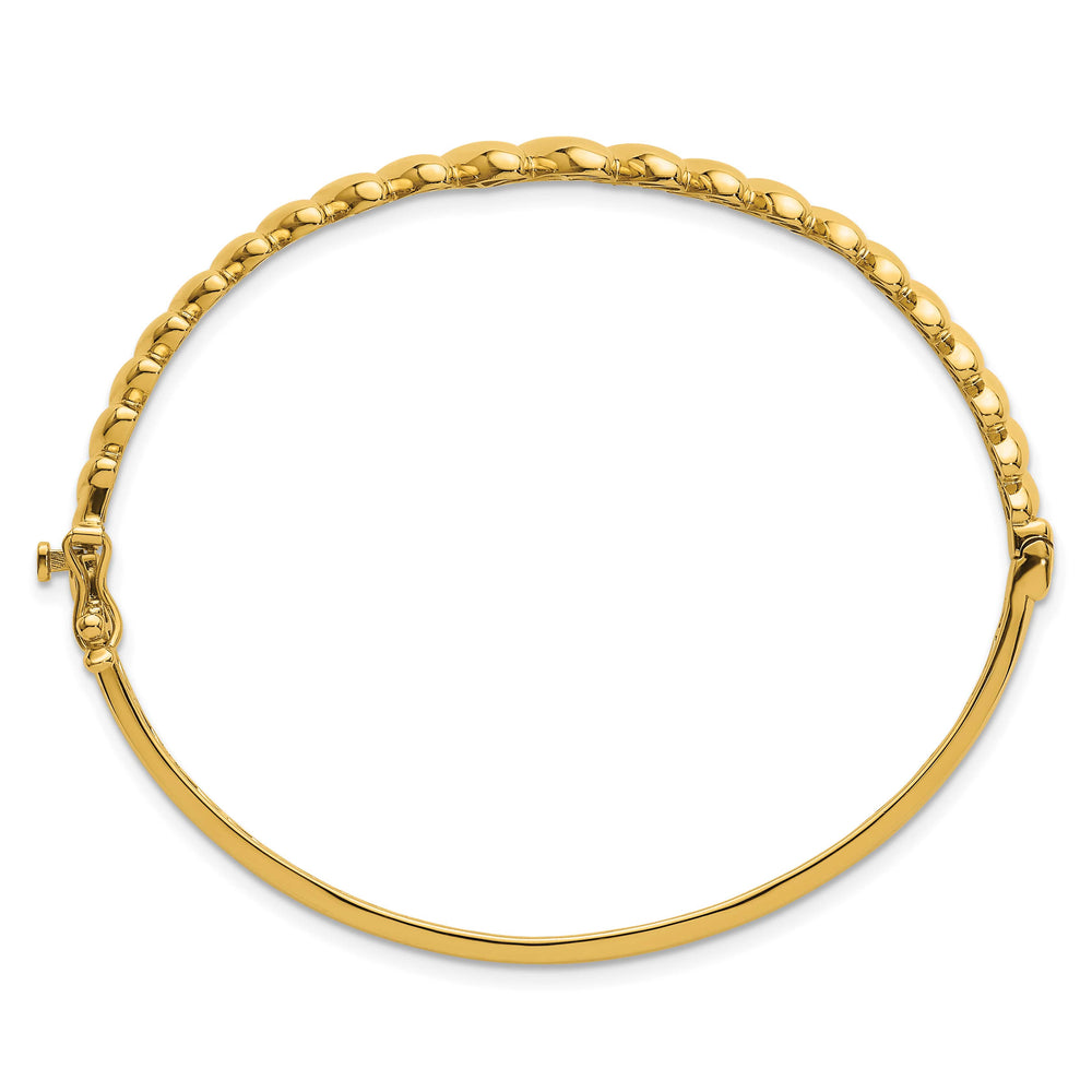 14k Polished Graduated Ovals Fancy Hinged Oval Bangle Bracelet