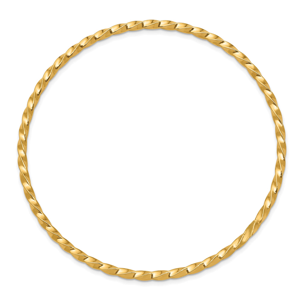 14k Polished Twisted 2.50mm Slip-on Round Bangle Bracelet