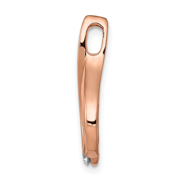 14K Rose Gold 1/10 Carat Diamond Teardrop Chain Slide