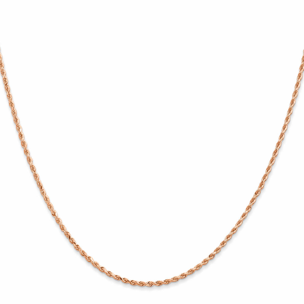14K Rose Gold 1.5mm D.C. Rope Chain 20 Inch