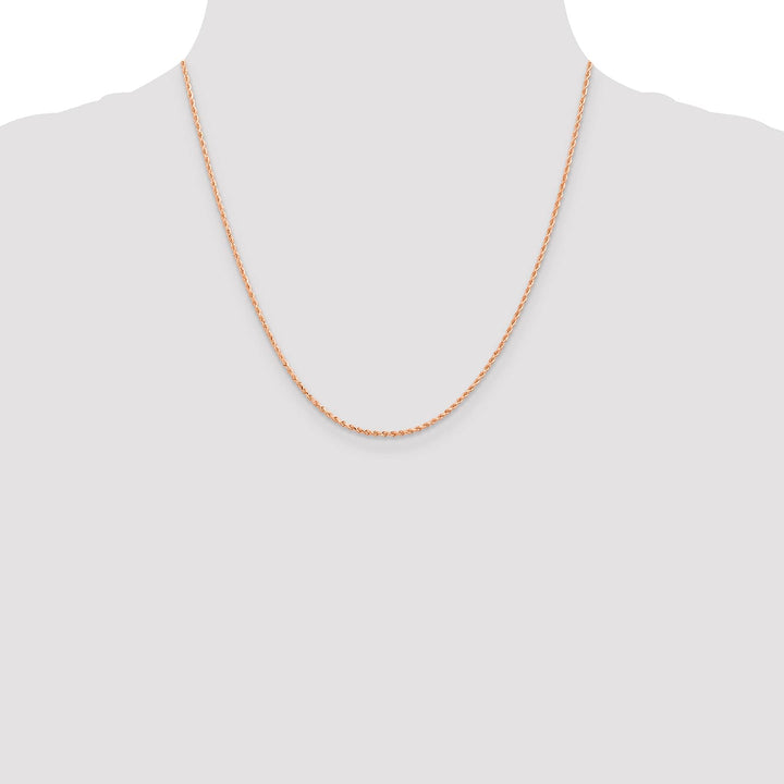 14K Rose Gold 1.5mm D.C. Rope Chain 20 Inch