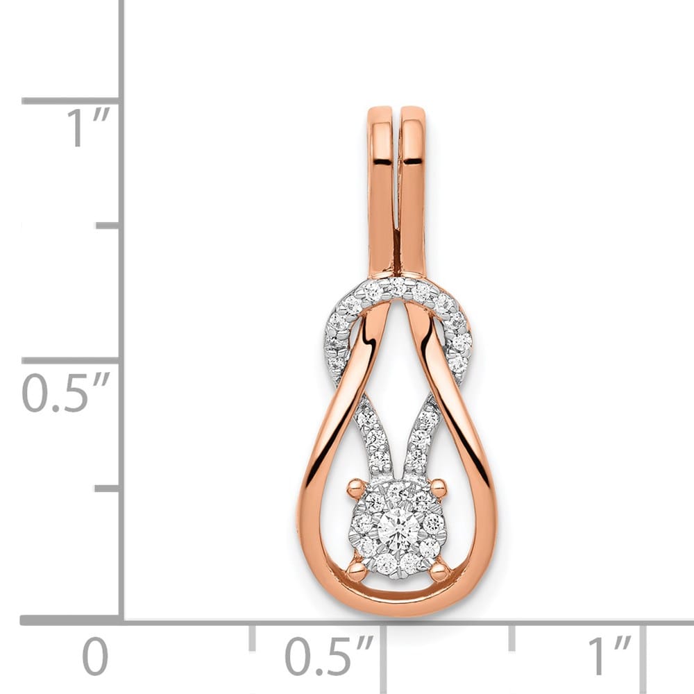 14K Rose Gold 1/6 Carat Diamond Knot Slide