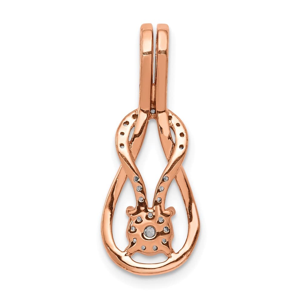 14K Rose Gold 1/6 Carat Diamond Knot Slide