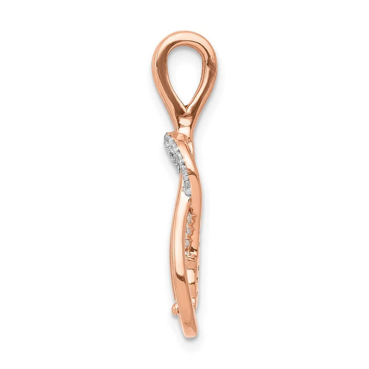 14K Rose Gold 1/6 Carat Diamond Knot Slide