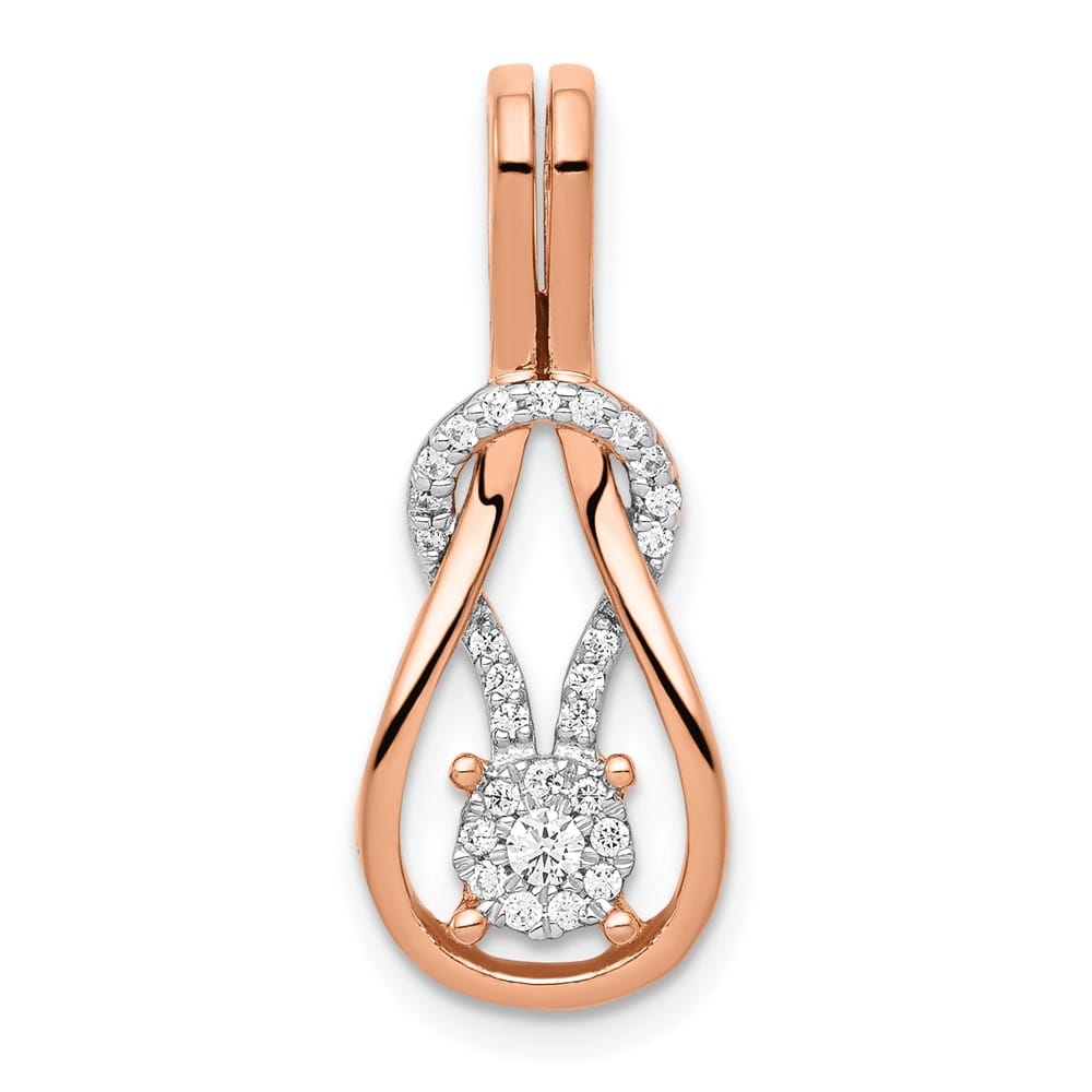 14K Rose Gold 1/6 Carat Diamond Knot Slide