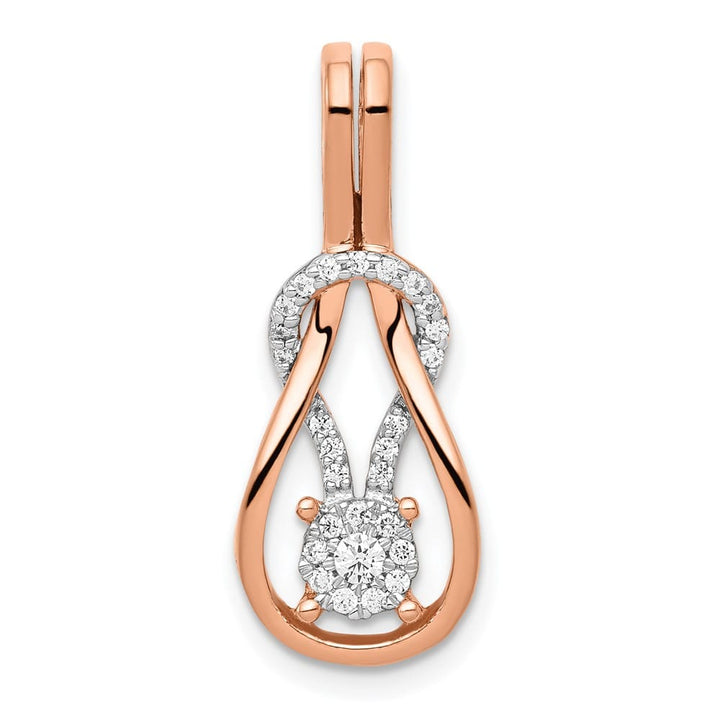 14K Rose Gold 1/6 Carat Diamond Knot Slide