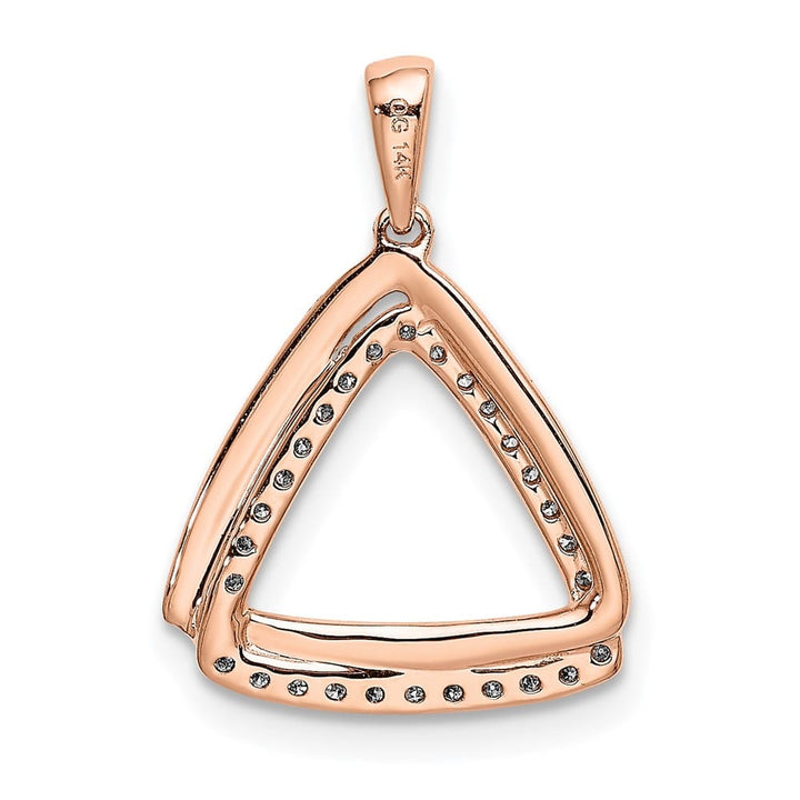14K Rose Gold 1/6 ct Diamond Double Triangle Pendant