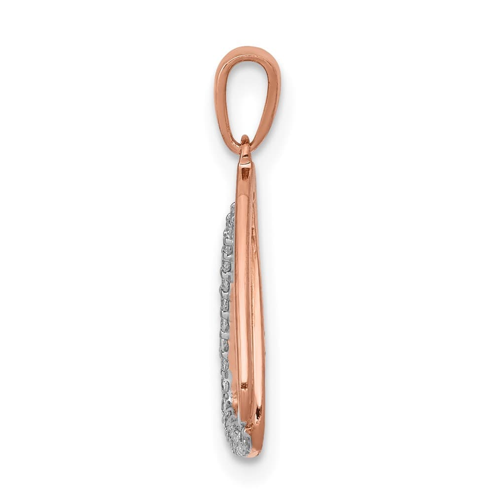 14K Rose Gold 1/6 ct Diamond Double Triangle Pendant