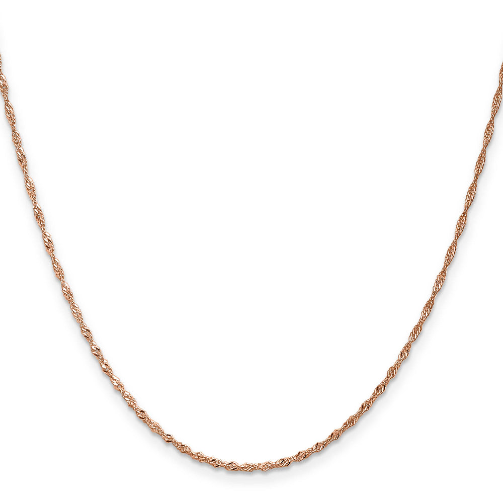 14K Rose Gold 1mm Singapore Chain 24 Inch