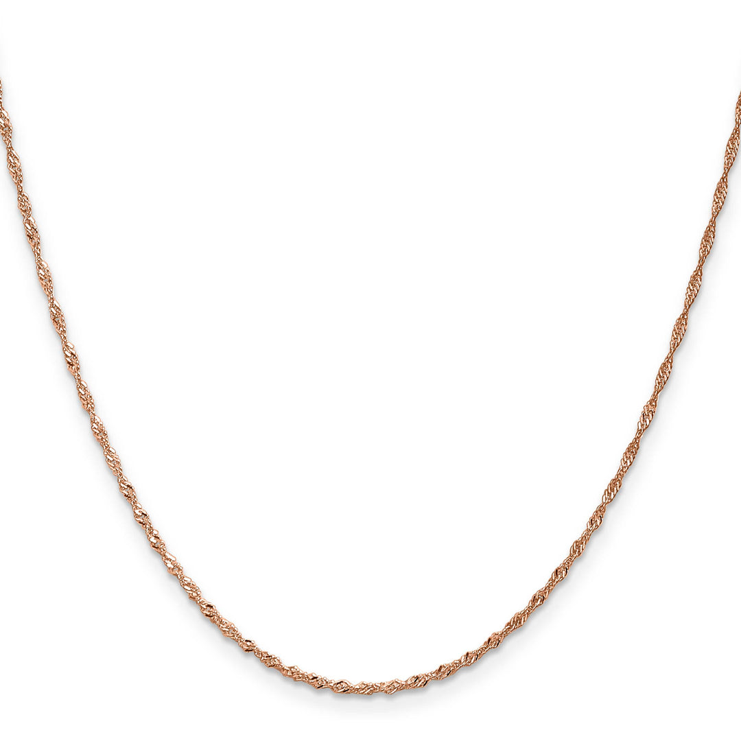 14K Rose Gold 1mm Singapore Chain 24 Inch