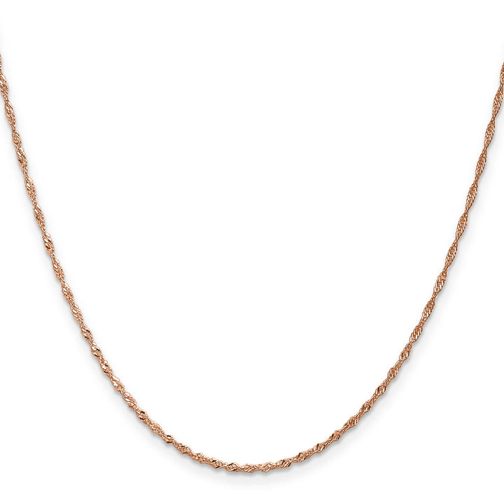 14K Rose Gold 1mm Singapore Chain 24 Inch