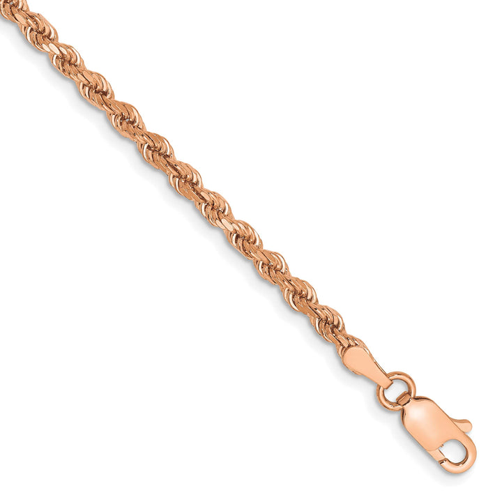 14K Rose Gold 2.75mm D.C. Rope Bracelet