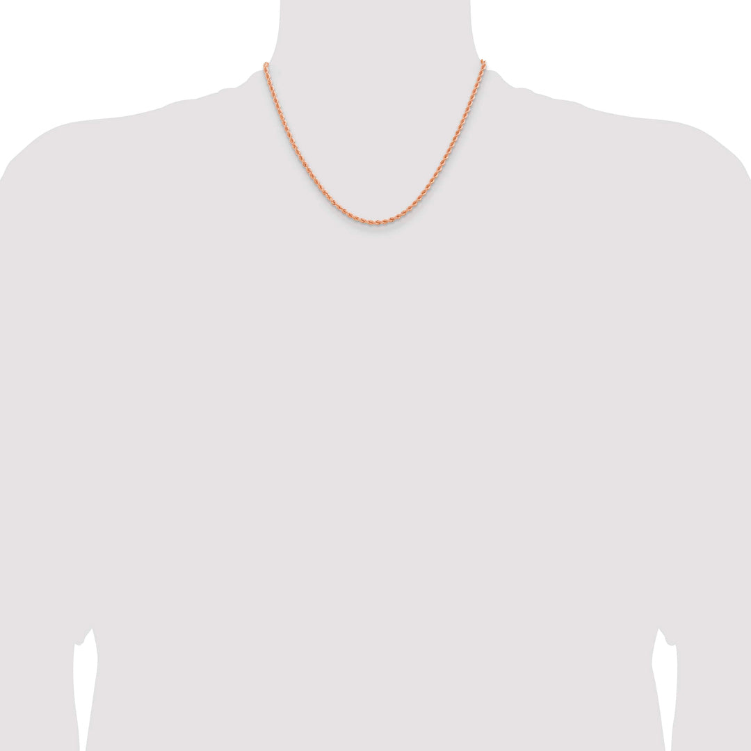14K Rose Gold 2.75mm D.C. Rope Chain