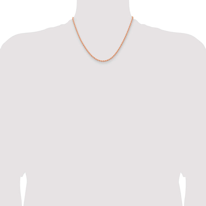 14K Rose Gold 2.75mm D.C. Rope Chain