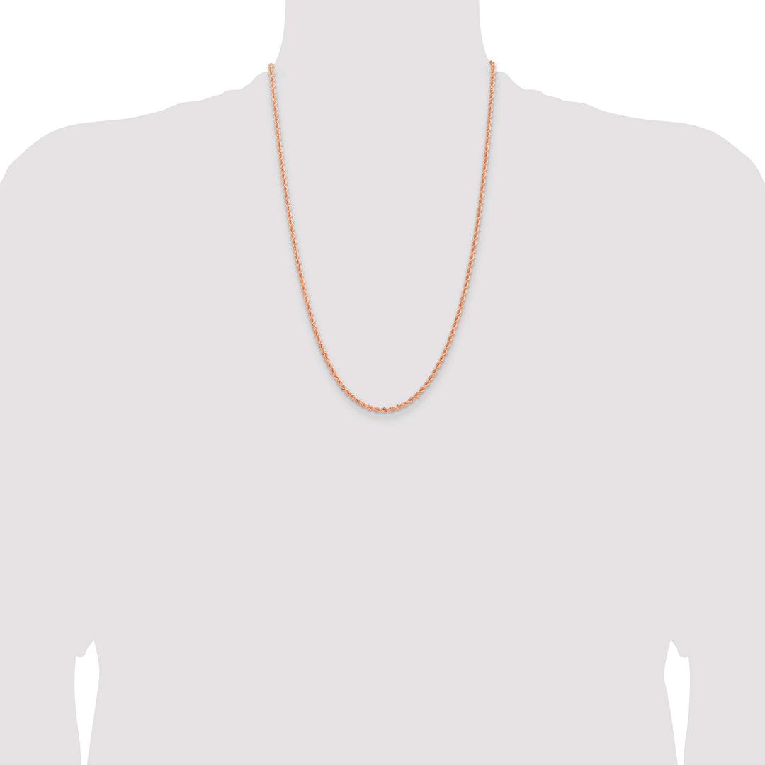 14K Rose Gold 2.75mm D.C. Rope Chain
