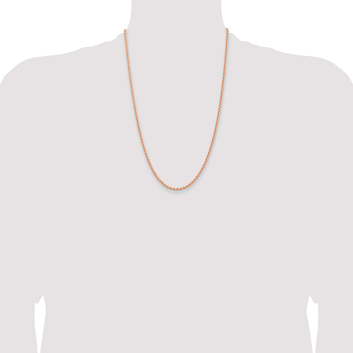 14K Rose Gold 2.75mm D.C. Rope Chain
