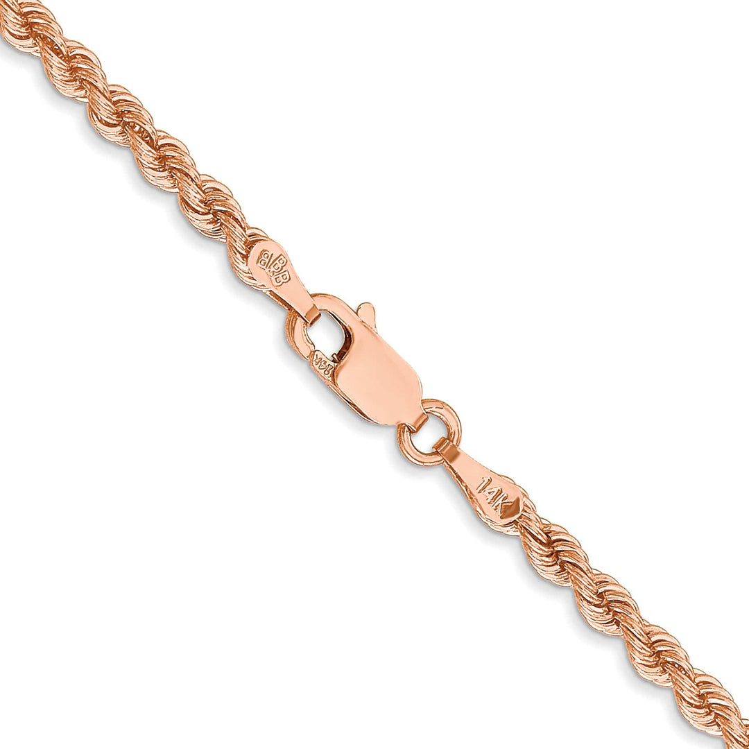 14K Rose Gold 2.75mm D.C. Rope Chain