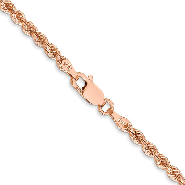 14K Rose Gold 2.75mm D.C. Rope Chain