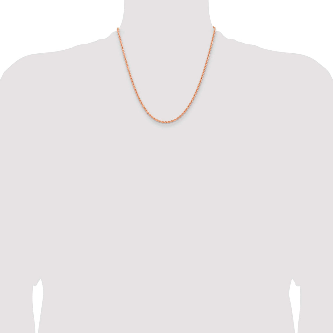 14K Rose Gold 2.75mm D.C. Rope Chain