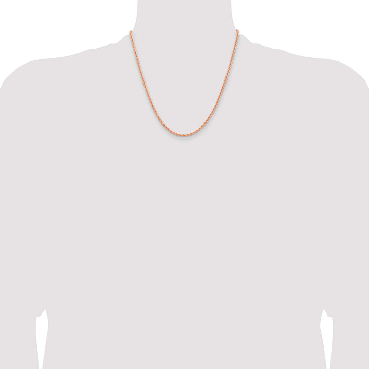 14K Rose Gold 2.75mm D.C. Rope Chain
