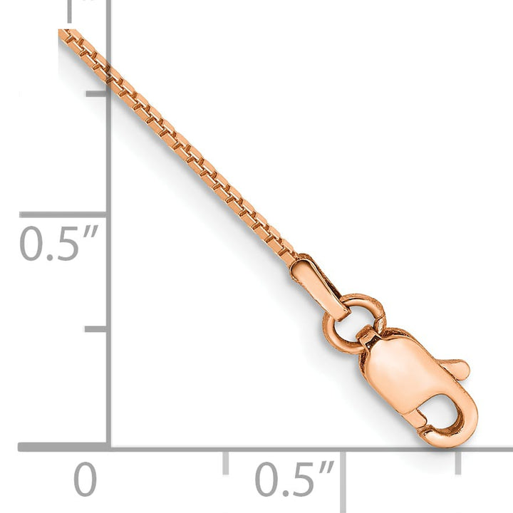 14K Rose Gold .9mm Box Link Anklet