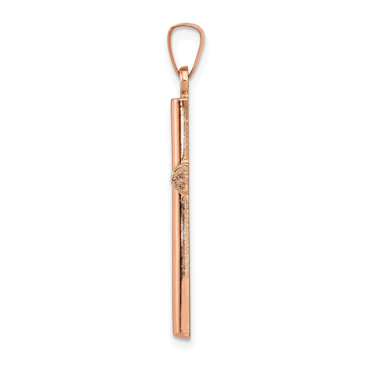 Lovely Rita's 14K Rose Gold Classic Brushed Polished Latin Cross Pendant