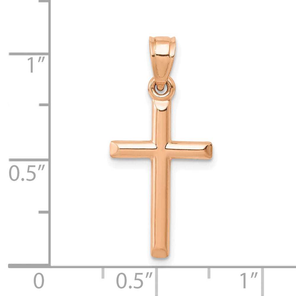 Lovely Rita's 14K Rose Gold Classic Polished Religious Latin Cross Pendant