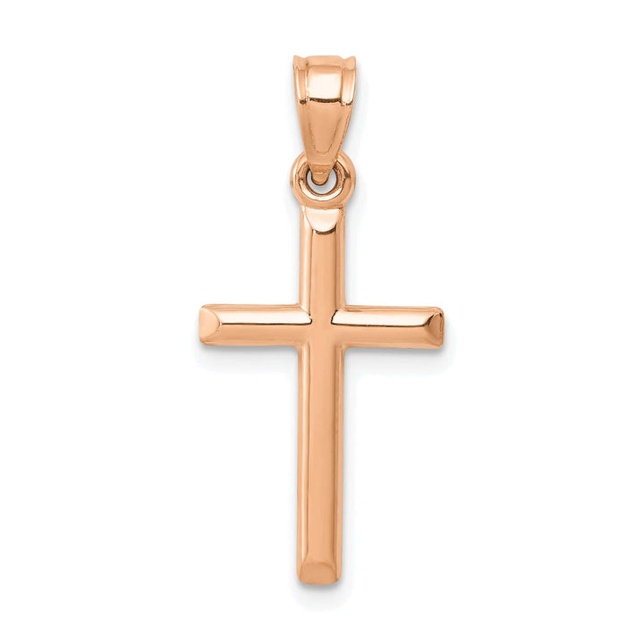 Lovely Rita's 14K Rose Gold Classic Polished Religious Latin Cross Pendant