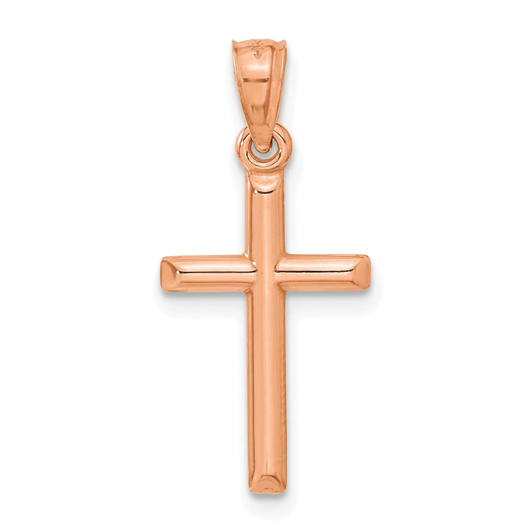 Lovely Rita's 14K Rose Gold Classic Polished Religious Latin Cross Pendant