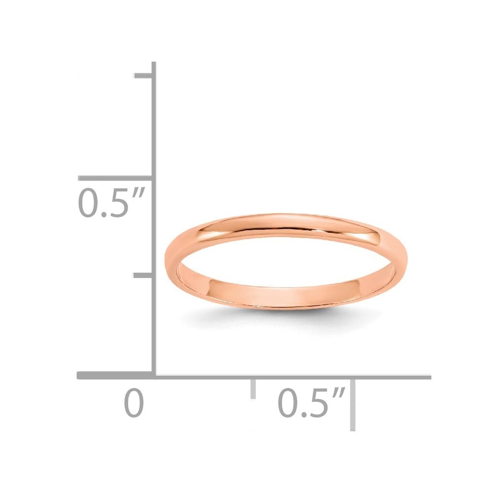 14k Rose Gold Madi K Polished 1mm Half Round Band Ring Refundable Stock Size 3 Only