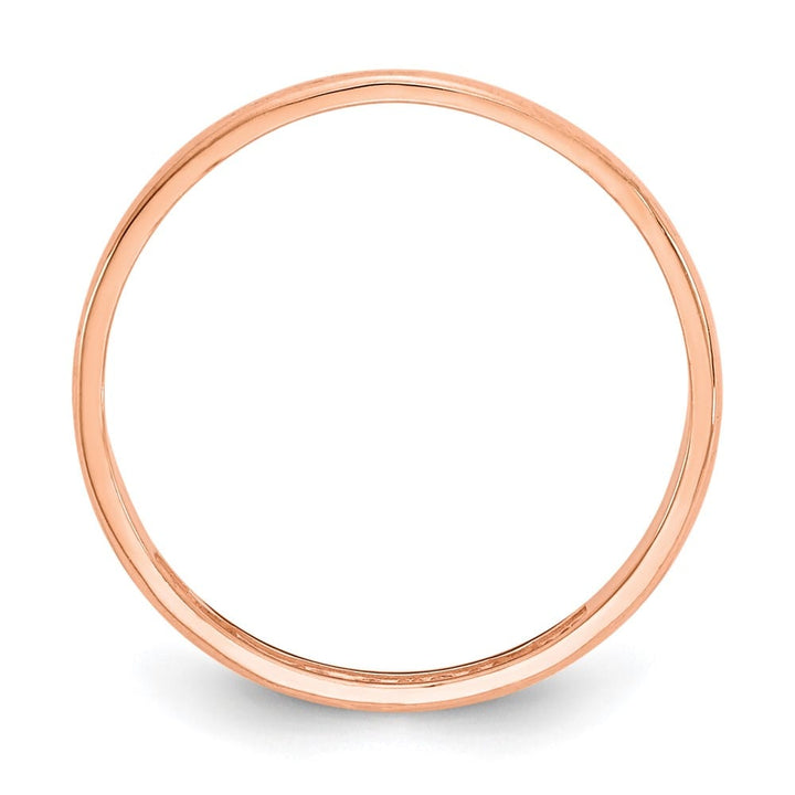 14k Rose Gold Madi K Polished 1mm Half Round Band Ring Refundable Stock Size 3 Only