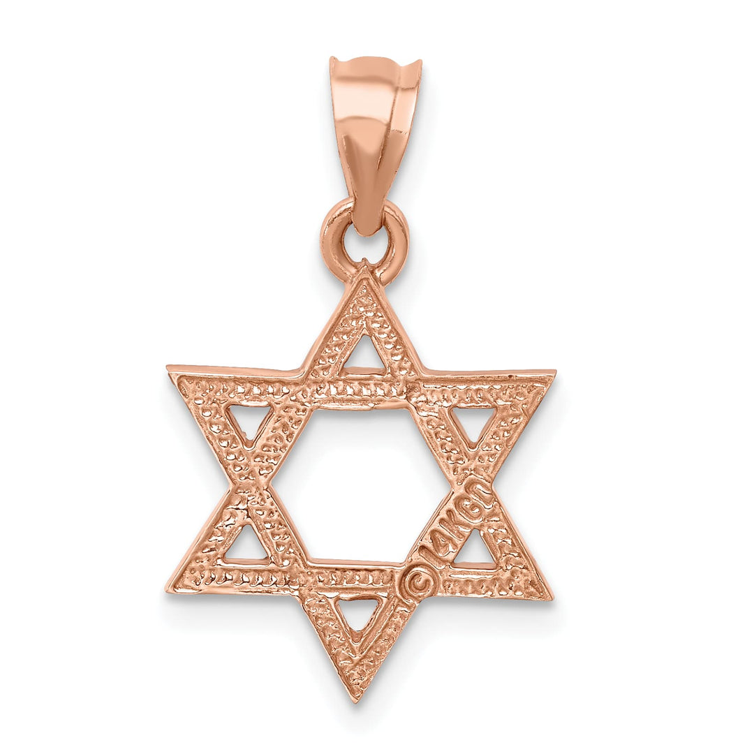 14K Rose Gold Medium Polished Star of David Pendant