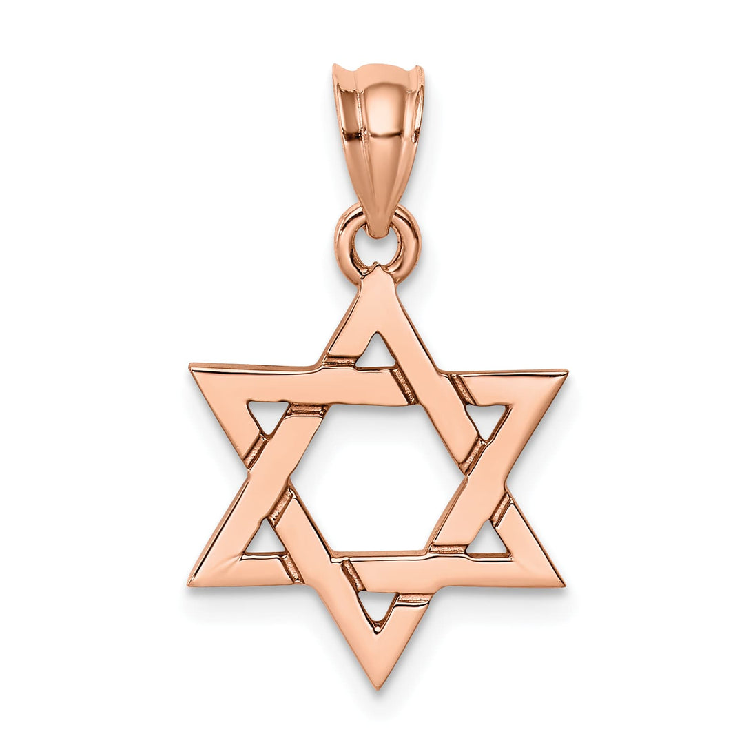 14K Rose Gold Medium Polished Star of David Pendant